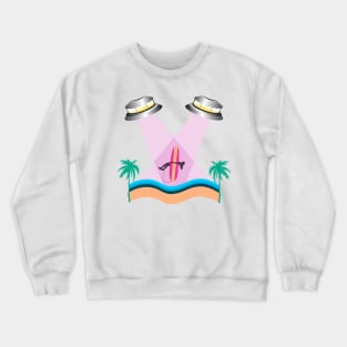 Surfer Girl Alien Abduction Crewneck Sweatshirt